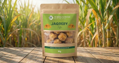 HR Herbal Nutrition Jaggery (Ghur)– 100% Natural Sugarcane Sweetener | Mineral-Rich | Chemical-Free | 1 Kg