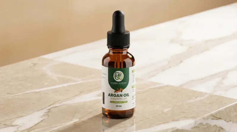 HR Herbal Nutrition Argan Oil – 100% Pure & Natural | Vitamin E Rich, Moroccan| Skin, Hair & Nail Care | 20 ml